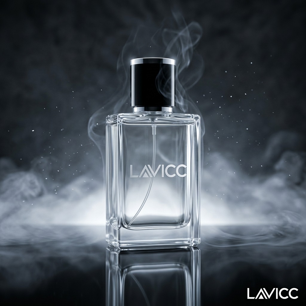 Editorial fragrance scene with a premium LAVICC mood